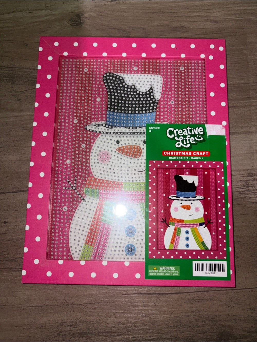 🆕💜 Creative Life Snowman Framed Diamond Art Kit Pink Christmas DIY Decor